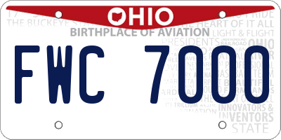 OH license plate FWC7000
