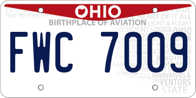 OH license plate FWC7009
