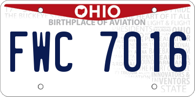 OH license plate FWC7016