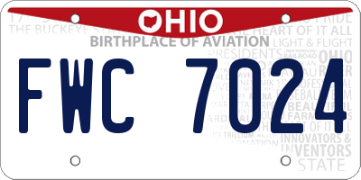 OH license plate FWC7024