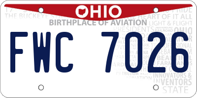 OH license plate FWC7026