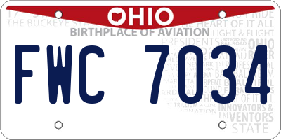 OH license plate FWC7034