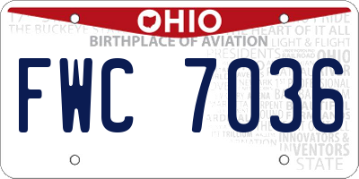 OH license plate FWC7036