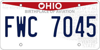 OH license plate FWC7045