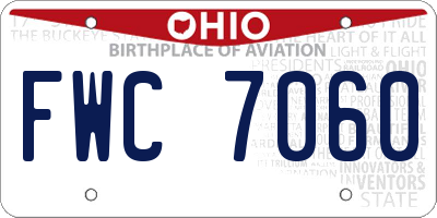 OH license plate FWC7060