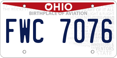 OH license plate FWC7076