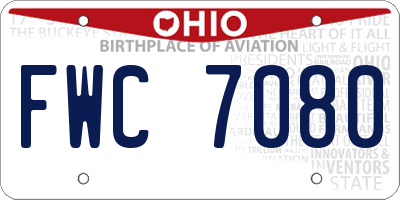 OH license plate FWC7080