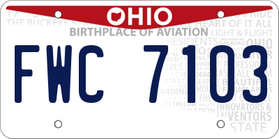 OH license plate FWC7103