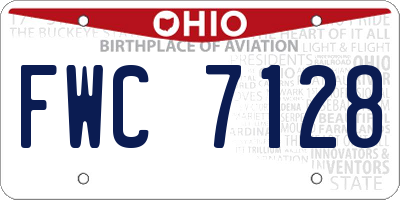 OH license plate FWC7128