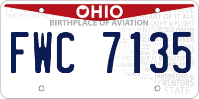 OH license plate FWC7135