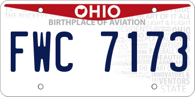 OH license plate FWC7173