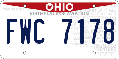 OH license plate FWC7178