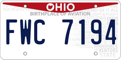 OH license plate FWC7194