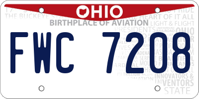 OH license plate FWC7208