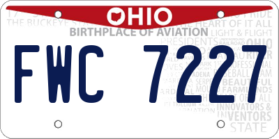 OH license plate FWC7227