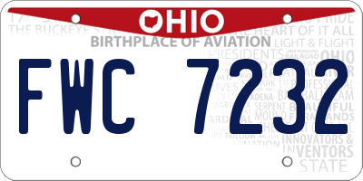 OH license plate FWC7232