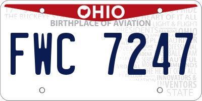 OH license plate FWC7247