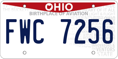 OH license plate FWC7256