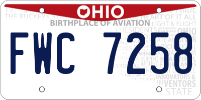 OH license plate FWC7258