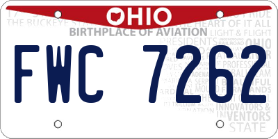 OH license plate FWC7262