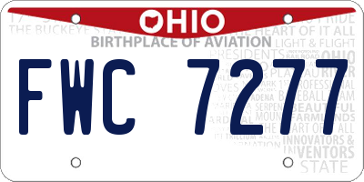 OH license plate FWC7277