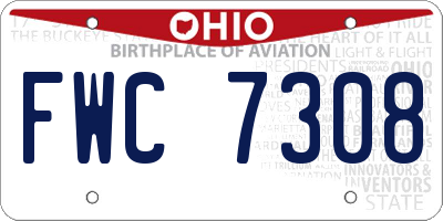 OH license plate FWC7308