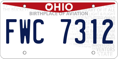 OH license plate FWC7312
