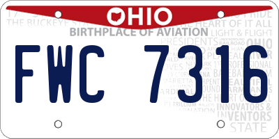 OH license plate FWC7316