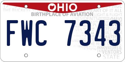 OH license plate FWC7343