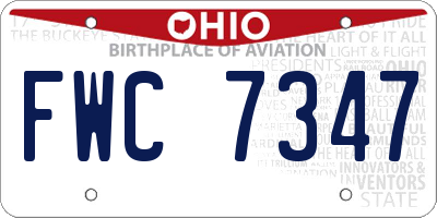 OH license plate FWC7347