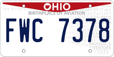 OH license plate FWC7378