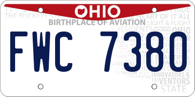 OH license plate FWC7380