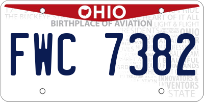 OH license plate FWC7382