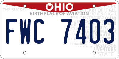 OH license plate FWC7403