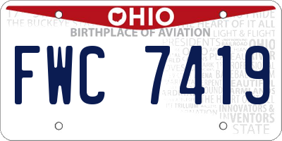 OH license plate FWC7419