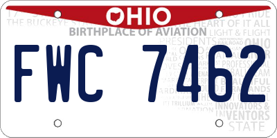 OH license plate FWC7462