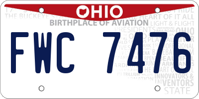 OH license plate FWC7476