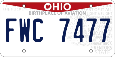 OH license plate FWC7477