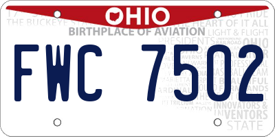 OH license plate FWC7502