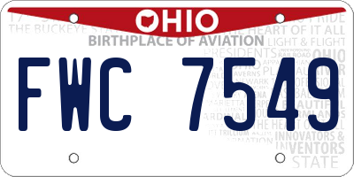 OH license plate FWC7549