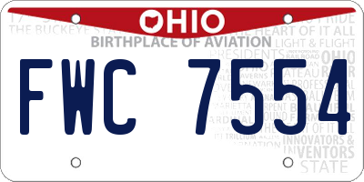 OH license plate FWC7554