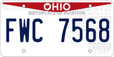 OH license plate FWC7568