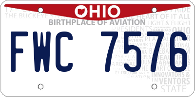 OH license plate FWC7576