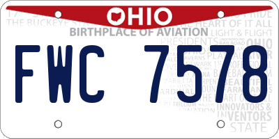 OH license plate FWC7578