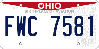 OH license plate FWC7581