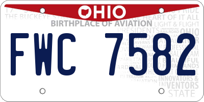 OH license plate FWC7582