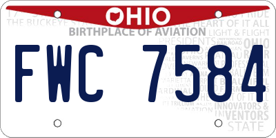 OH license plate FWC7584