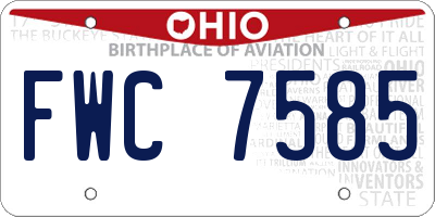 OH license plate FWC7585