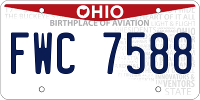 OH license plate FWC7588