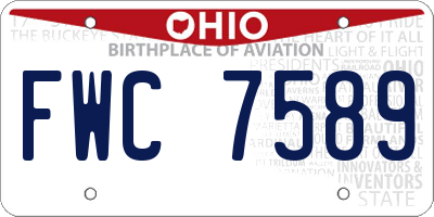 OH license plate FWC7589